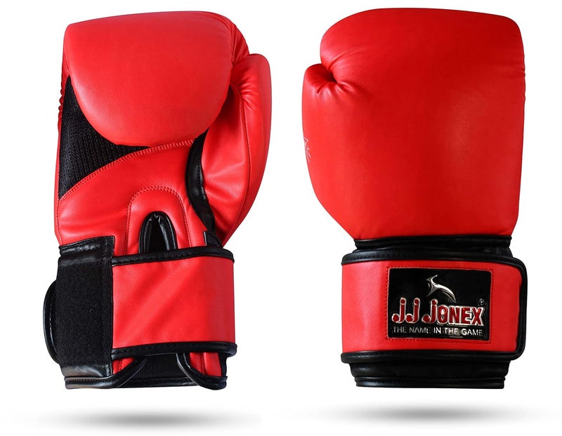 Jonex JJ Jonex Boxing Gloves, Big Boss Fighting Gloves for Adults, PU Punching Gloves (16oz, Red) - Image 1